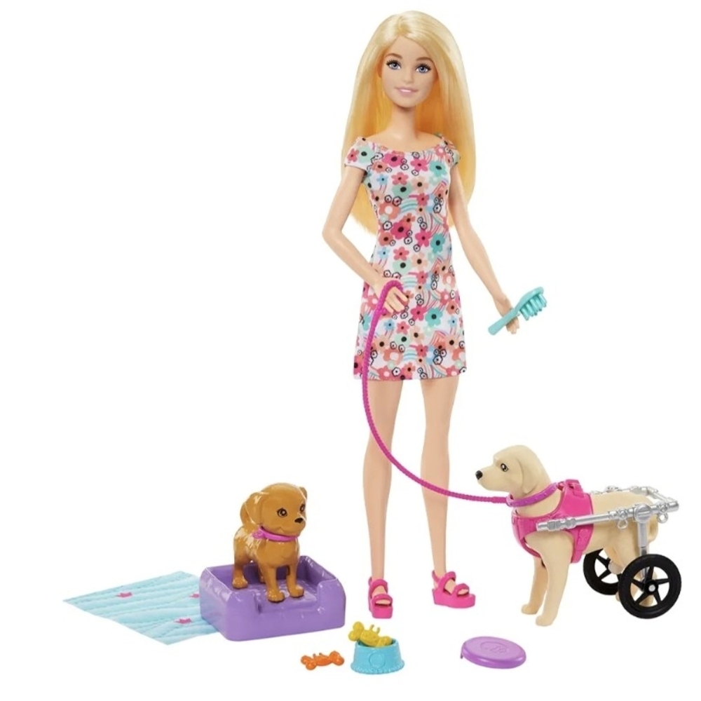 Barbie With 2 Dogs And Wheelchair